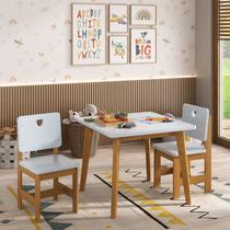 Conjunto Infantil Mesa com 2 Cadeiras Sofia Madeira maçiça e MDF Conjunto Infantil Mesa com 2 Cadeiras Sofia Madeira maçiça e MDF