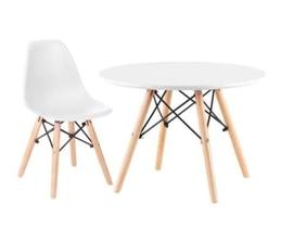 Conjunto Infantil Mesa Eames Branca 60cm Com 1 Cadeira Branca