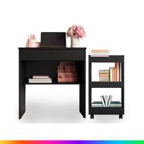 Conjunto Infantil Mesa Escrivaninha Computador E Armário De Livros para Quarto