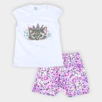 Conjunto Infantil Mia Kids Gatinha Feminino