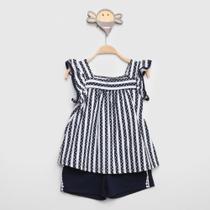 Conjunto Infantil Milon Bata e Short Poá Menina 2 Peças Conjunto Infantil Milon Bata e Short Poá Menina 2 Peças