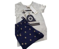 Conjunto infantil milon blusa + shorts moletinho feminino
