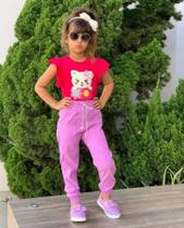 Conjunto Infantil Mimados Blusa E Calça Moleton Feminino