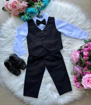 Conjunto infantil Miss Cherry Social Colete Preto