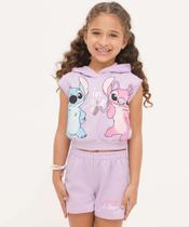 Conjunto Infantil Moletinho Stitch E Angel Disney Tam -19045