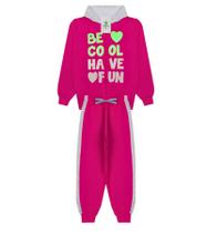 Conjunto Infantil Moletom Be Cool Rosa Capuz e Ziper Tam.8 Conjunto Infantil Moletom Be Cool Rosa Capuz e Ziper Tam.8