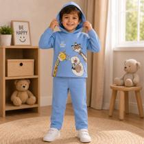 Conjunto Infantil Moletom Best Friends Menino com Capuz Rei Rex Conjunto Infantil Moletom Best Friends Menino com Capuz Rei Rex