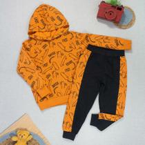 Conjunto Infantil Moletom com Capuz e Cordãozinho Skater Fast