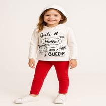 Conjunto Infantil Moletom Com Capuz Menina Hello!
