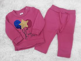 Conjunto infantil moletom estampa em strass no balões - tip top ref:10925114 e ref:20925165 Conjunto infantil moletom estampa em strass no balões - tip top ref:10925114 e ref:20925165
