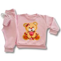 Conjunto Infantil Moletom Grosso Bebê Menina Frio Conjunto Infantil Moletom Grosso Bebê Menina Frio