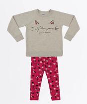 Conjunto infantil moletom menina gatinho Conjunto infantil moletom menina gatinho