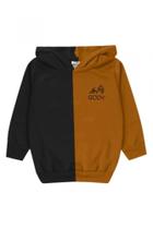 Conjunto infantil moletom menino bicolor com capuz preto