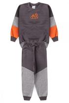 Conjunto infantil moletom menino gody cinza grafite