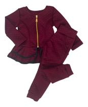 Conjunto Infantil Moletom Metalasse Menina Roupa De Frio Top