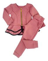 Conjunto Infantil Moletom Metalasse Menina Roupa De Frio Top