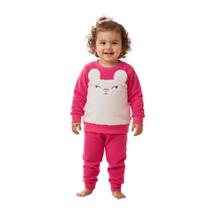 Conjunto Infantil Moletom Peluciado Blusa e Calça Inverno -