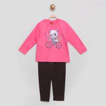 Conjunto Infantil Moletom Peluciado Kyly Estampado Menina