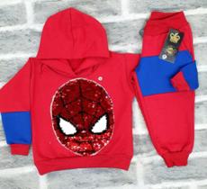 Conjunto Infantil Moletom Peluciado Paetê Reversível Exclusivo Homem Aranha Conjunto Infantil Moletom Peluciado Paetê Reversível Exclusivo Homem Aranha