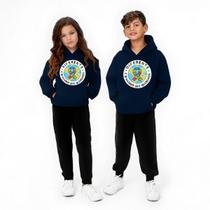 Conjunto Infantil Moletom Premium Algodão Estampado Calça Jogger Quente Macio Roupa Infantil Inverno