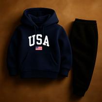 Conjunto Infantil Moletom Premium Gringo Flanelado Várias Cores Juvenil USA