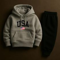 Conjunto Infantil Moletom Premium Gringo Flanelado Várias Cores Juvenil USA
