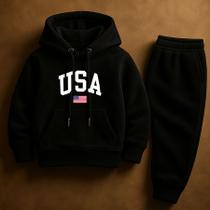 Conjunto Infantil Moletom Premium Gringo Flanelado Várias Cores Juvenil USA