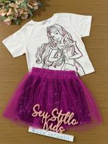 Conjunto Infantil Momi Inverno com Blusa e Saia Rosa Bela Adormecida Disney