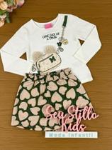 Conjunto Infantil Momi Inverno Shorts Saia e Blusa Bolsinha