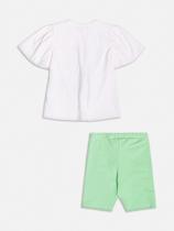 Conjunto Infantil Momi Shorts Ciclista Verde e Blusa Borboleta