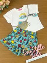 Conjunto Infantil Momi Verão Com Shorts e Blusa Legumes Conjunto Infantil Momi Verão Com Shorts e Blusa Legumes