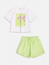 Conjunto Infantil Momi Verão Shorts Verde e Blusa Coqueiro