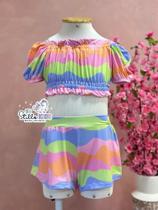 Conjunto Infantil Mon Sucre Verão Com Shorts E Cropped Colorido