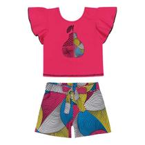 Conjunto Infantil Nanai Blusa E Shorts Pêra Menina