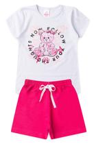 Conjunto Infantil para Menina Blusa e Shorts Ursinho - GKS
