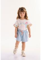 Conjunto Infantil para Menina com Blusa e Short Aumigo Três e Já Conjunto Infantil para Menina com Blusa e Short Aumigo Três e Já