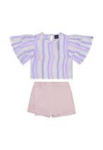 Conjunto Infantil para Menina com Blusa e Short-Saia Guloseima