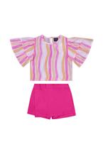 Conjunto Infantil para Menina com Blusa e Short-Saia Guloseima
