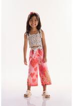 Conjunto Infantil para Menina com Top e Calça Gatinhos Três e Já