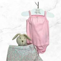 Conjunto Infantil para Menina Shorts Saia Floral com Body Fofinho e de Alta Qualidade