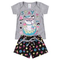 Conjunto Infantil Para Menina Verão Cotton