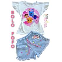 Conjunto infantil para meninas bolo fofo.