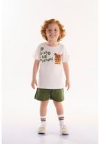Conjunto Infantil para Menino com Camiseta e Short Safari Três e Já Conjunto Infantil para Menino com Camiseta e Short Safari Três e Já