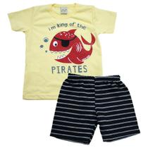 Conjunto Infantil Peixe Pirata Amarelo