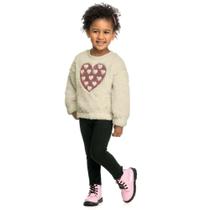 Conjunto Infantil Pelo Menina Blusão Legging Coração Elian