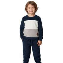 Conjunto Infantil Pelúcia Inverno Menino Inverno Festa Luxo -