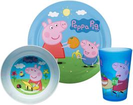 Conjunto Infantil Peppa Pig 3 peças, Livre de BPA, Durável