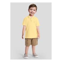 Conjunto Infantil Polo Bermuda Cargo Brandili Amarelo Marrom Conjunto Infantil Polo Bermuda Cargo Brandili Amarelo Marrom