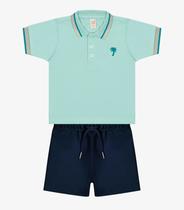 Conjunto Infantil Polo Com Bermuda Trick Nick Azul