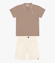 Conjunto Infantil Polo Com Bermuda Trick Nick Marrom